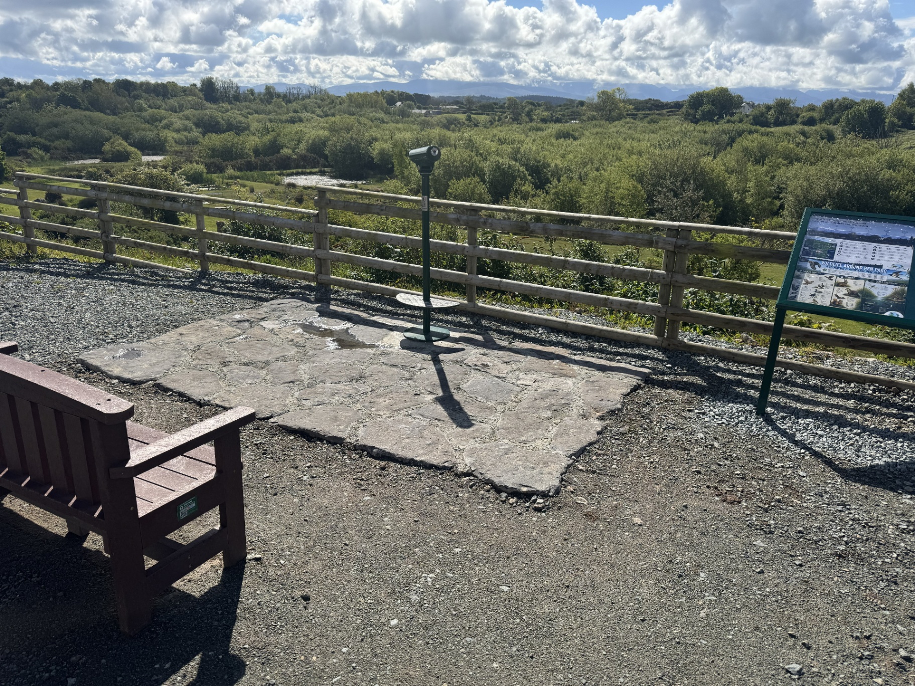 Pen Parc Lookout with stunning elevated views across to Snowdonia